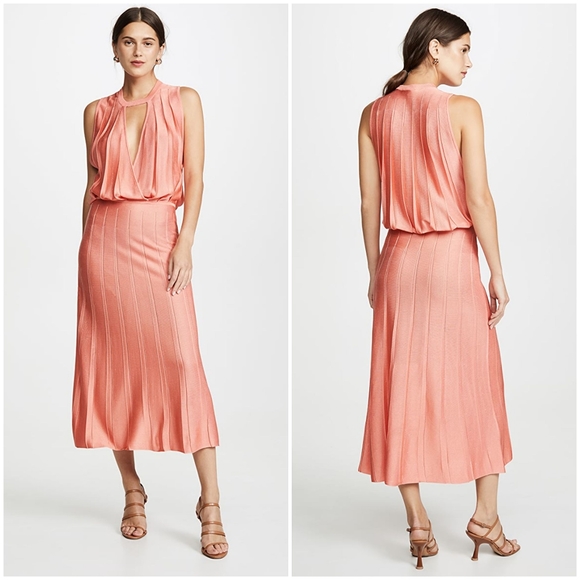 Cushnie Sleeveless Midi Dress in Guava NWT XS